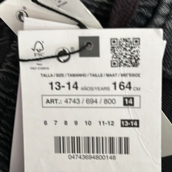 ZARA Kids | Black | SMILEYWORLD ® HAPPY COLLECTION FLOWY DENIM SHORTS - Picture 4 of 5